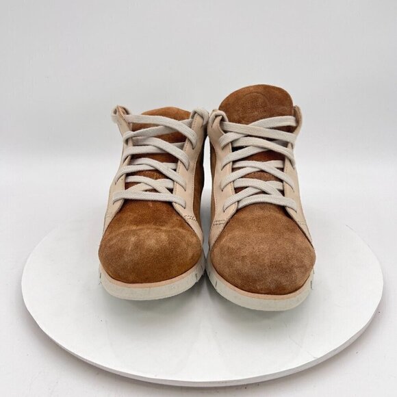 Samuel Hubbard Women Size 8.5 Brown Tan Suede Rubber Sole Lace Up Ankle Boot - Picture 2 of 14